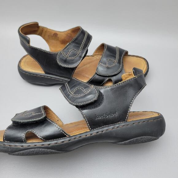 Joseph Seibel Sandals Womens Size 41 / 10 US Black Debra Leather Comfort - Picture 1 of 12